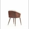Manhattan Comfort Modern Reeva Dining Chair Upholstered in Leatherette with Beech Wood Back and Solid Wood Legs in Walnut Cream Side Back - Manhattan Comfort Modern Reeva Dining Chair Upholstered in Leatherette with Beech Wood Back and Solid Wood Legs in Walnut Cream Side Back