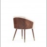 Manhattan Comfort Modern Reeva Dining Chair Upholstered in Leatherette with Beech Wood Back and Solid Wood Legs in Walnut Cream Side Back