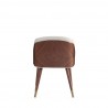 Manhattan Comfort Modern Reeva Dining Chair Upholstered in Leatherette with Beech Wood Back and Solid Wood Legs in Walnut Cream Back