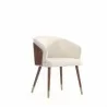 Manhattan Comfort Modern Reeva Dining Chair Upholstered in Leatherette with Beech Wood Back and Solid Wood Legs in Walnut Cream Side - Manhattan Comfort Modern Reeva Dining Chair Upholstered in Leatherette with Beech Wood Back and Solid Wood Legs in Walnut Cream Side