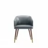 Manhattan Comfort Modern Reeva Dining Chair Upholstered in Leatherette with Beech Wood Back and Solid Wood Legs in Walnut Graphite Grey Front - Manhattan Comfort Modern Reeva Dining Chair Upholstered in Leatherette with Beech Wood Back and Solid Wood Legs in Walnut Graphite Grey Front