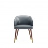 Manhattan Comfort Modern Reeva Dining Chair Upholstered in Leatherette with Beech Wood Back and Solid Wood Legs in Walnut Graphite Grey Front