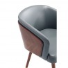 Manhattan Comfort Modern Reeva Dining Chair Upholstered in Leatherette with Beech Wood Back and Solid Wood Legs in Walnut Graphite Grey Half