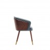 Manhattan Comfort Modern Reeva Dining Chair Upholstered in Leatherette with Beech Wood Back and Solid Wood Legs in Walnut Graphite Grey Side
