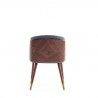 Manhattan Comfort Modern Reeva Dining Chair Upholstered in Leatherette with Beech Wood Back and Solid Wood Legs in Walnut Graphite Grey Back