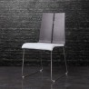 Lauren Dining Chair. Grey & White Faux Leather