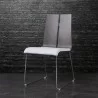Lauren Dining Chair. Grey & White Faux Leather - Lauren Dining Chair. Grey & White Faux Leather
