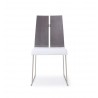 Lauren Dining Chair. Grey & White Faux Leather - Front