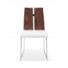 Lauren Dining Chair. Walnut & White Faux Leather