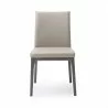Stella Dining Chair With Taupe Faux Leather - Front - Stella Dining Chair With Taupe Faux Leather - Front