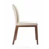 Whiteline Modern Living Stella Dining Chair in Walnut and Taupe - Side - Whiteline Modern Living Stella Dining Chair in Walnut and Taupe - Side