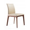 Whiteline Modern Living Stella Dining Chair in Walnut and Taupe - Angled