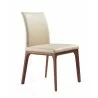 Whiteline Modern Living Stella Dining Chair in Walnut and Taupe - Angled - Whiteline Modern Living Stella Dining Chair in Walnut and Taupe - Angled