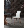 Whiteline Modern Living Stella Dining Chair in Walnut and White - Lifestyle
