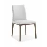Whiteline Modern Living Stella Dining Chair in Walnut and White - Angled - Whiteline Modern Living Stella Dining Chair in Walnut and White - Angled