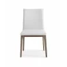 Whiteline Modern Living Stella Dining Chair in Walnut and White - Front - Whiteline Modern Living Stella Dining Chair in Walnut and White - Front