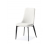 Whiteline Modern Living Luca Dining Chair In White Faux Leather - Angled