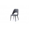 Audrey Dining Chair In Blue Navy Leather - Angled