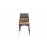 Whiteline Modern Living Bruno Dining Chair In Dark Grey Faux Leather Backrest - Front