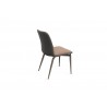 Whiteline Modern Living Bruno Dining Chair In Dark Grey Faux Leather Backrest - Back Angled