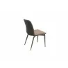 Whiteline Modern Living Bruno Dining Chair In Dark Grey Faux Leather Backrest - Back Angled - Whiteline Modern Living Bruno Dining Chair In Dark Grey Faux Leather Backrest - Back Angled