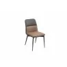 Whiteline Modern Living Bruno Dining Chair In Dark Grey Faux Leather Backrest - Angled - Whiteline Modern Living Bruno Dining Chair In Dark Grey Faux Leather Backrest - Angled