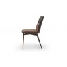 Whiteline Modern Living Bruno Dining Chair In Dark Grey Faux Leather Backrest - Side