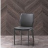 Miranda Dining Chair With Dark Grey Faux Leather And Steel Legs