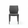 Miranda Dining Chair With Dark Grey Faux Leather - Front - Miranda Dining Chair With Dark Grey Faux Leather - Front