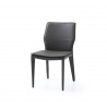 Miranda Dining Chair With Dark Grey Faux Leather - Angled