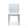 Miranda Dining Chair With White Faux Leather - Front - Miranda Dining Chair With White Faux Leather - Front