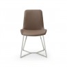 Aileen Dining Chair Taupe Faux Leather Dining Chair - Front