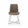 Aileen Dining Chair Taupe Faux Leather Dining Chair - Front - Aileen Dining Chair Taupe Faux Leather Dining Chair - Front