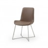 Aileen Dining Chair Taupe Faux Leather Dining Chair - Angled