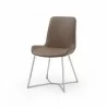 Aileen Dining Chair Taupe Faux Leather Dining Chair - Angled - Aileen Dining Chair Taupe Faux Leather Dining Chair - Angled