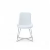 Aileen Dining Chair White Faux Leather Dining Chair - Front - Aileen Dining Chair White Faux Leather Dining Chair - Front