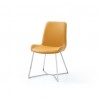 Aileen Dining Chair Yellow Faux Leather Dining Chair - Angled