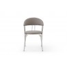 Whiteline Modern Living Geneva Dining Chair In Platinum Grey Faux Leather - Front