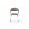 Whiteline Modern Living Geneva Dining Chair In Platinum Grey Faux Leather - Front - Whiteline Modern Living Geneva Dining Chair In Platinum Grey Faux Leather - Front