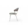 Whiteline Modern Living Geneva Dining Chair In Platinum Grey Faux Leather - Side