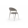 Whiteline Modern Living Geneva Dining Chair In Platinum Grey Faux Leather - Back Angled - Whiteline Modern Living Geneva Dining Chair In Platinum Grey Faux Leather - Back Angled
