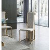 Whiteline Modern Living Sumo Dining Chair In Natural Adore Beige Fabric And Polished Gold Stainless Steel Frame - Lifestyle