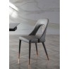 Whiteline Modern Living Liza Dining Chair in Dark Gray Fully Upholstered Faux Leather With Steel Frame - Lifestyle