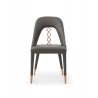Whiteline Modern Living Liza Dining Chair in Dark Gray Fully Upholstered Faux Leather With Steel Frame - Front