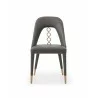 Whiteline Modern Living Liza Dining Chair in Dark Gray Fully Upholstered Faux Leather With Steel Frame - Front - Whiteline Modern Living Liza Dining Chair in Dark Gray Fully Upholstered Faux Leather With Steel Frame - Front