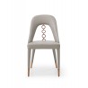 Whiteline Modern Living Liza Dining Chair in Light Gray Fully Upholstered Faux Leather With Steel Frame - Front