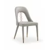 Whiteline Modern Living Liza Dining Chair in Light Gray Fully Upholstered Faux Leather With Steel Frame - Angled - Whiteline Modern Living Liza Dining Chair in Light Gray Fully Upholstered Faux Leather With Steel Frame - Angled