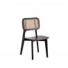 Manhattan Comfort Versailles Square Dining Chair in Black and Natural Cane - Set of 2 Side