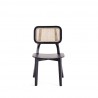 Manhattan Comfort Versailles Square Dining Chair in Black and Natural Cane - Set of 2 Front