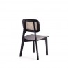 Manhattan Comfort Versailles Square Dining Chair in Black and Natural Cane - Set of 2 Back